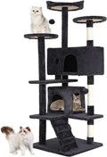 54in Dark Gray Cat Tree Tower with Scratching Posts N1832