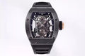 Skull Black Dial Black Bezel Black Rubber Strap Tourbillon R358