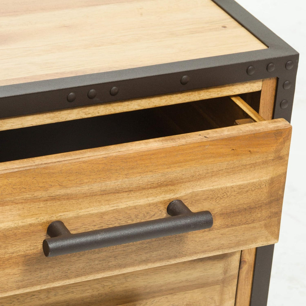 Acacia Wood Two Drawer Night Stand A546685