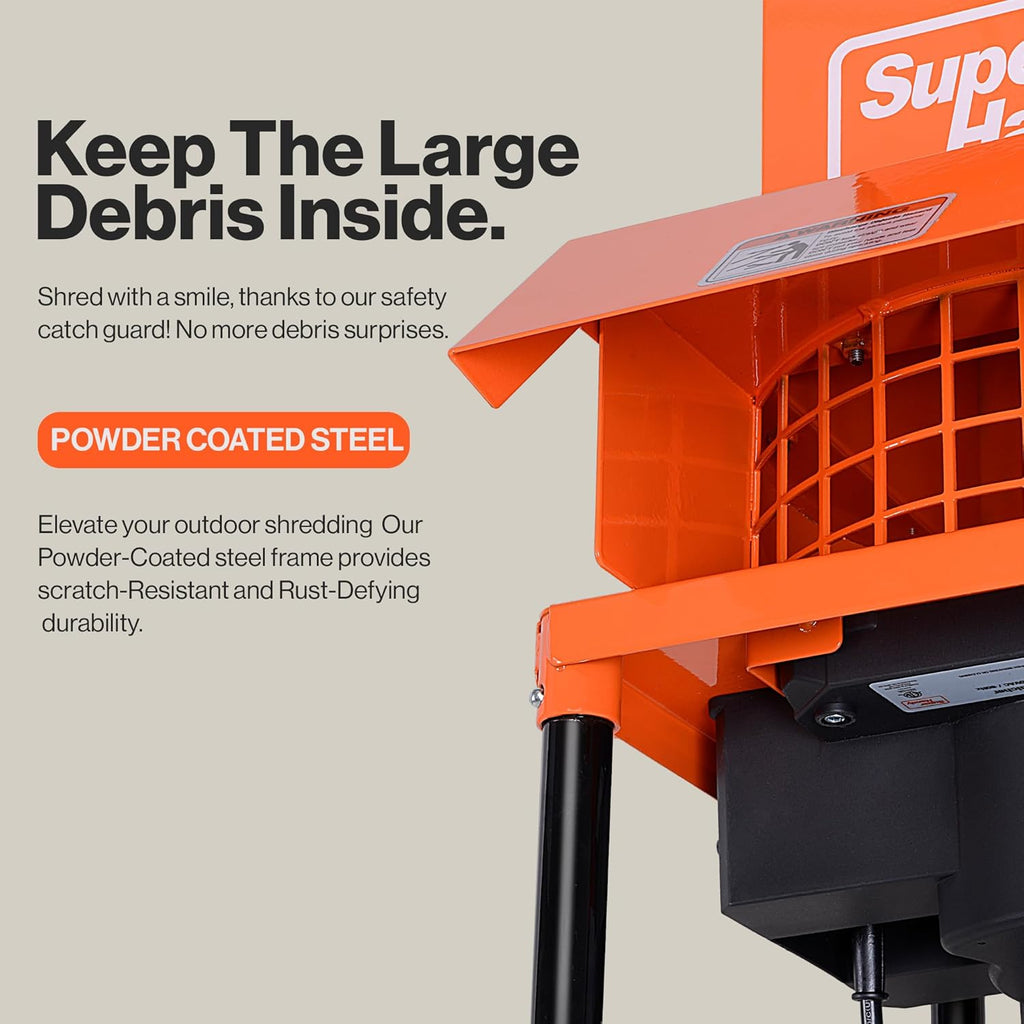 Electric Leaf Mulcher Shredder, 120V AC, 11" Cutting Blade, .5" Cutting Capacity Y24035