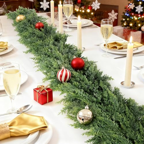 Real Touch Cedar Garland 9 ft Faux Pine Garland Z578822