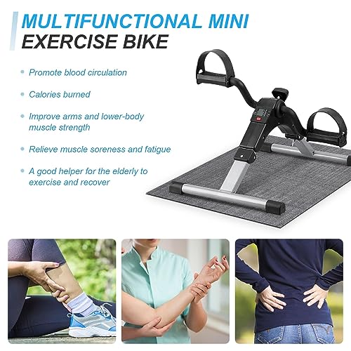 Folding Pedal Exerciser Under Desk Bike Pedal Exerciser with LCD Monitor K113