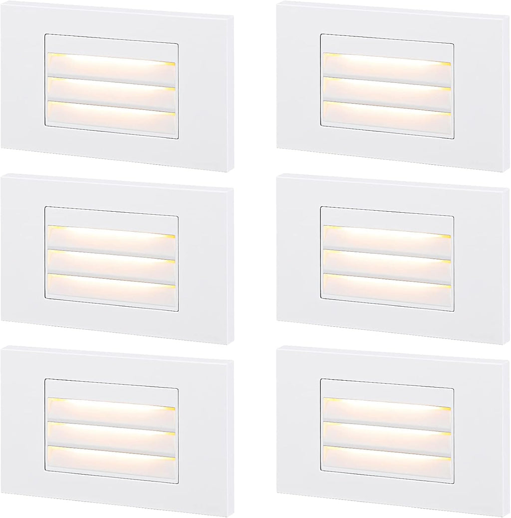 6 Pack White Die-cast Aluminum LED Step Lights W768316
