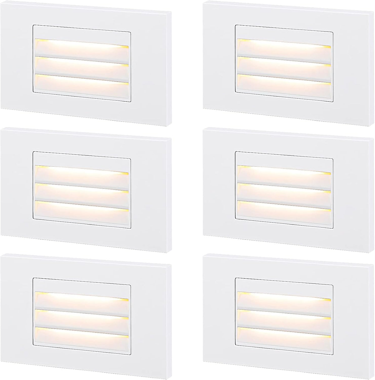 6 Pack White Die-cast Aluminum LED Step Lights W768316