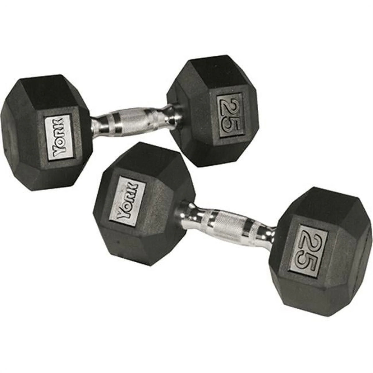70 lbs Rubber Hex Dumbbell with Chrome Handle T5557