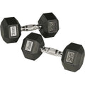 70 lbs Rubber Hex Dumbbell with Chrome Handle I361980
