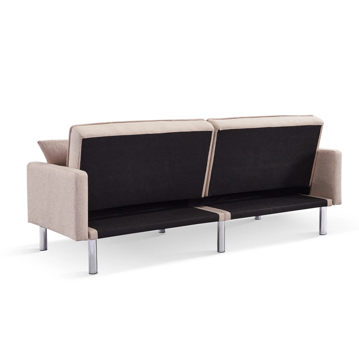 Beige Velvet Tufted Convertible Sofa Sleeper U427