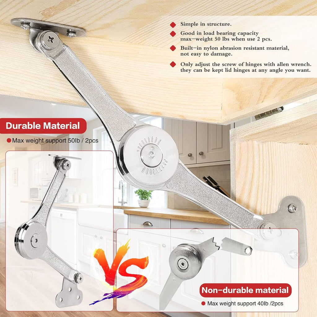 2 Pcs Soft Close Lid Support Hinges with Screwdriver W583