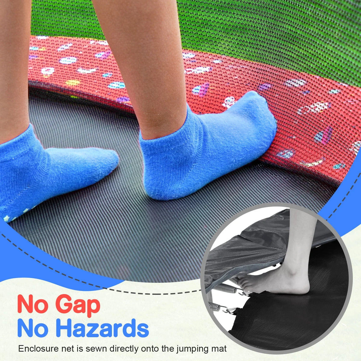 Small No-Gap Trampoline with Basketball Hoop I351