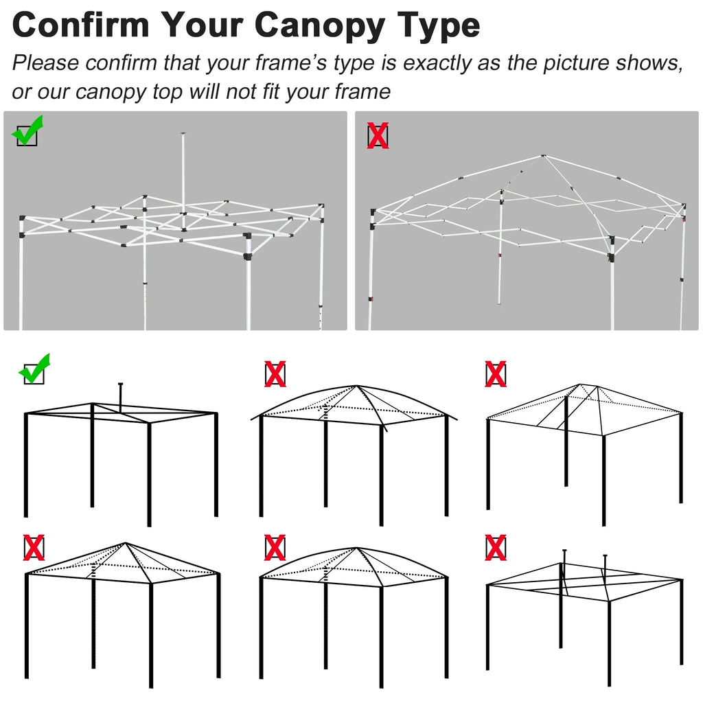 19x9.5 Ft Pop Up Canopy Top Replacement with 4 Set Sand Bags F4507