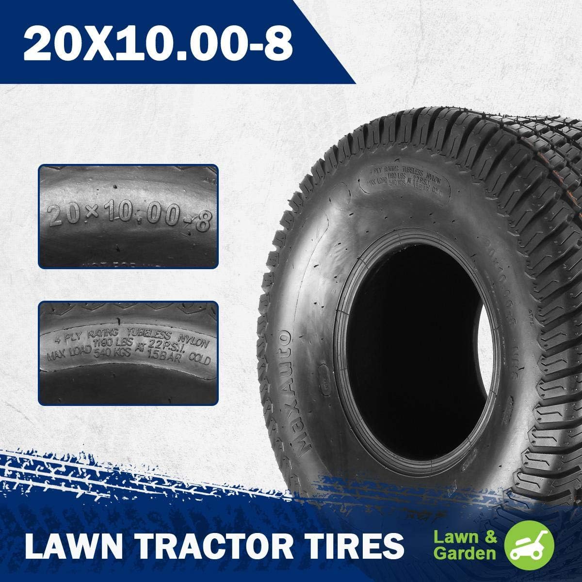2 Pcs 20x10-8 Turf Tires Z363