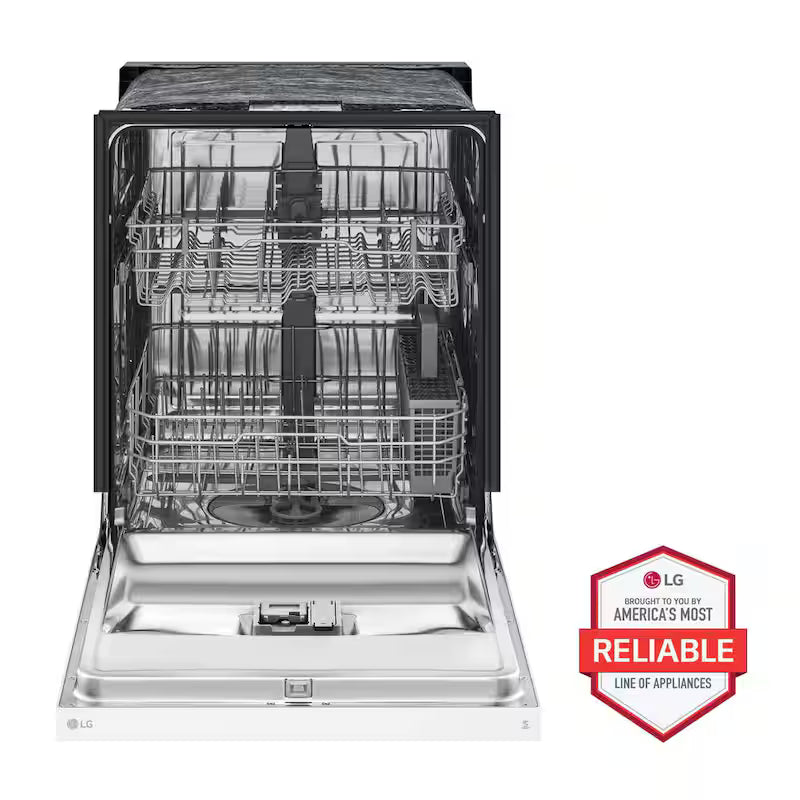White Front Control Dishwasher with Stainless Steel Tub U193528