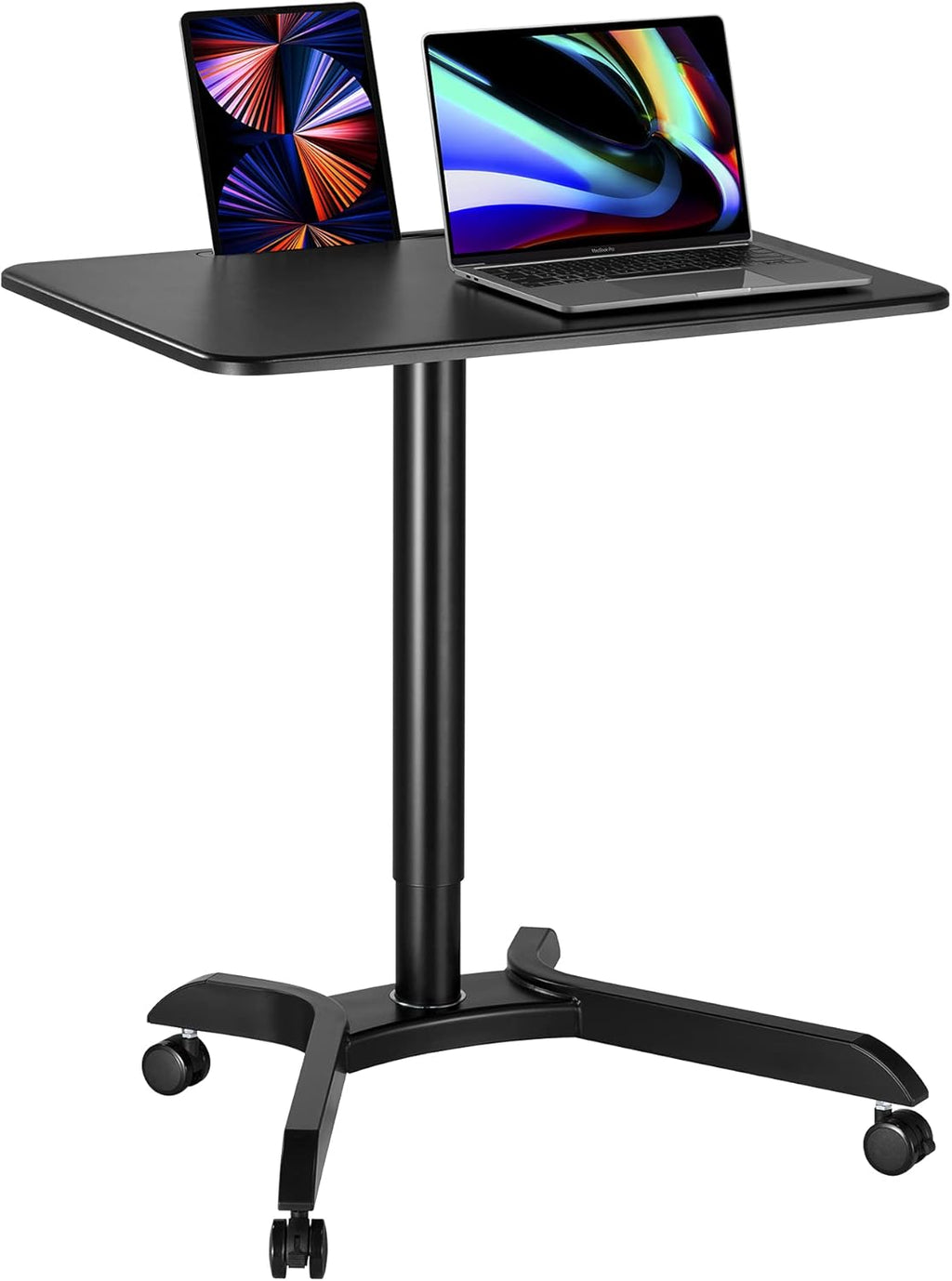 48 Ambidextrous Standing Desk Adjustable Height Rolling Desk with Brake Casters X506180