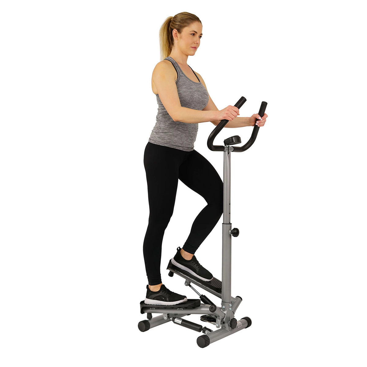 Stair Stepper Machine with Handlebar and LCD Monitor I3252