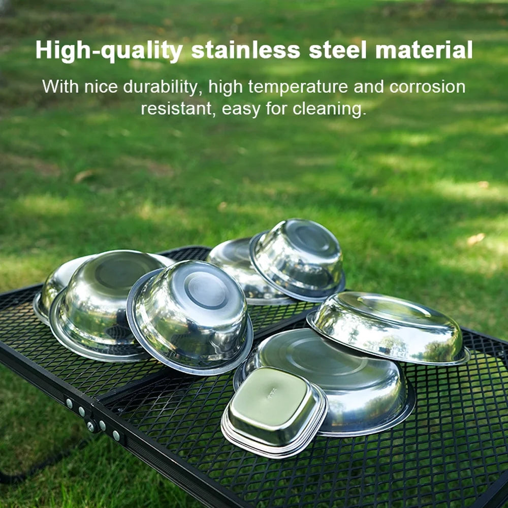 22PCS Portable Stainless Steel Camping Tableware Set with Storage Bag K671