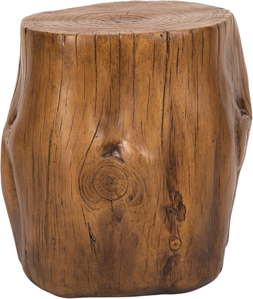 Faux Wood Stump Stool Accent Table Brown R3251