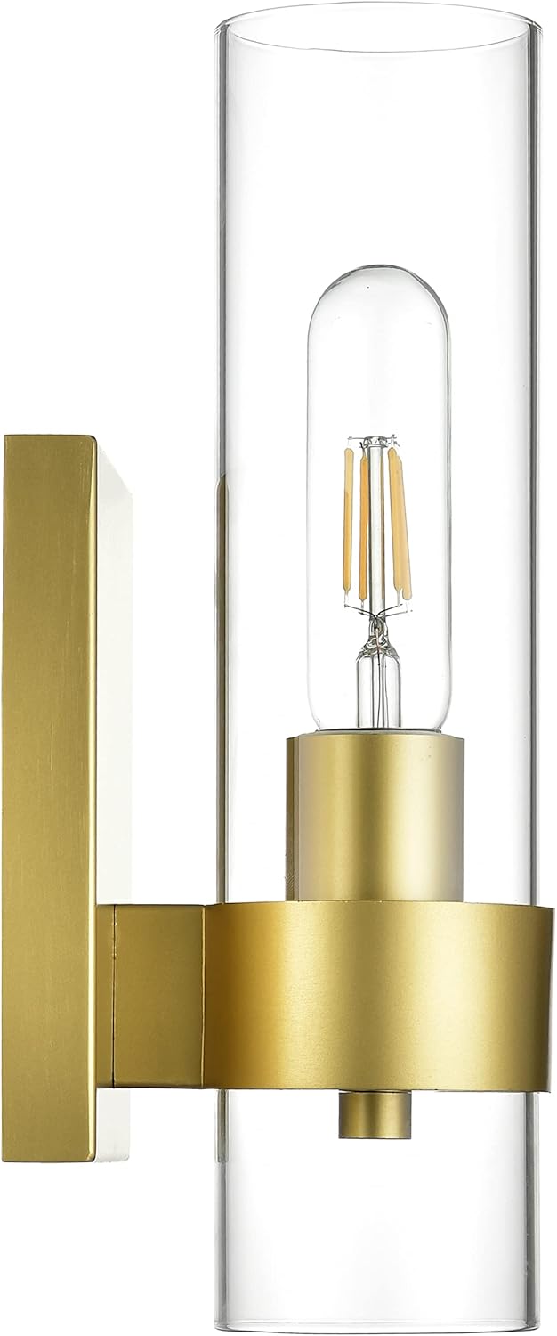 Clear Glass Brass Wall Sconce X798463