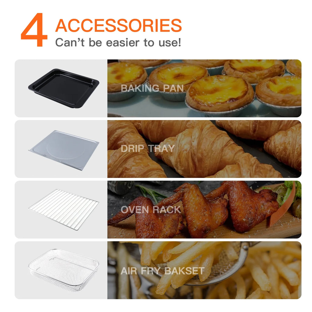 7-In-1 Air Fryer Toaster Convection Oven Combo 24 Quart T228