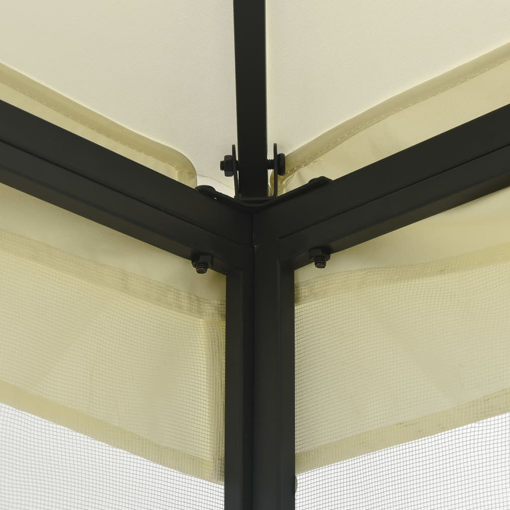 Party Tent Outdoor Gazebo Canopy with Nets Sun Shade Shelter Steel Frame Cream 9.8ft x 13.1ft x 8.7ft A435
