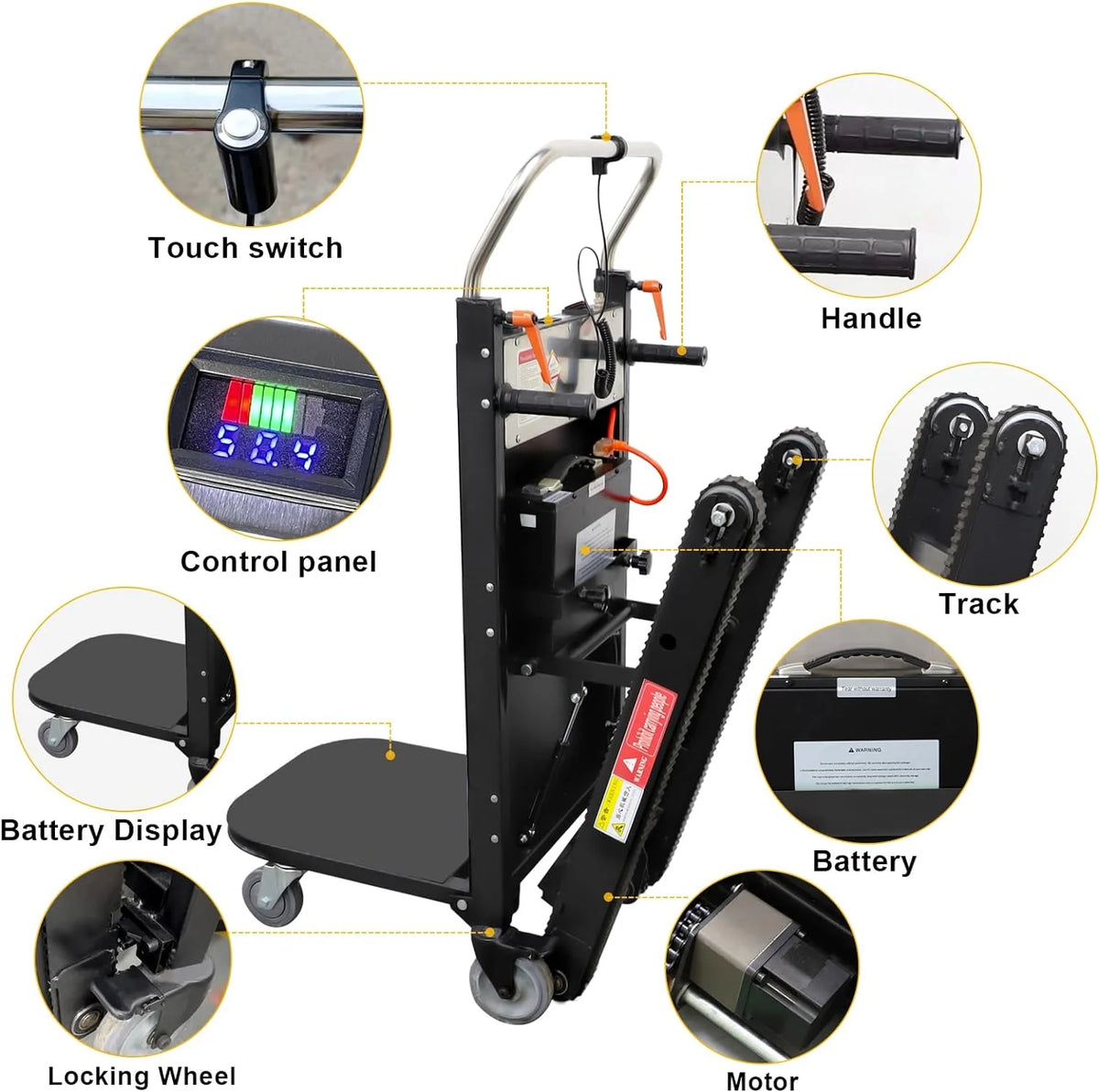 500W Folding Electric Stair Climbing Hand Trucks E848