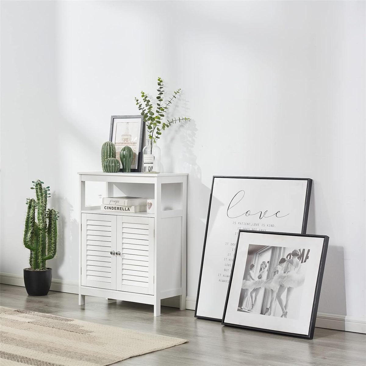 White Storage Cabinet with Two Doors A21631