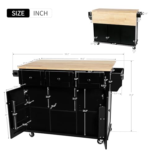 Grey Blue Wooden Kitchen Island Cart with Stainless Steel Top T12570