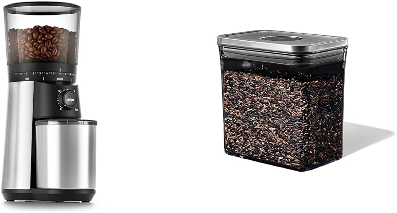 Silver Steel Conical Burr Coffee Grinder, 1.7 Qt Container T200882