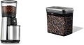 Silver Steel Conical Burr Coffee Grinder, 1.7 Qt Container T200882