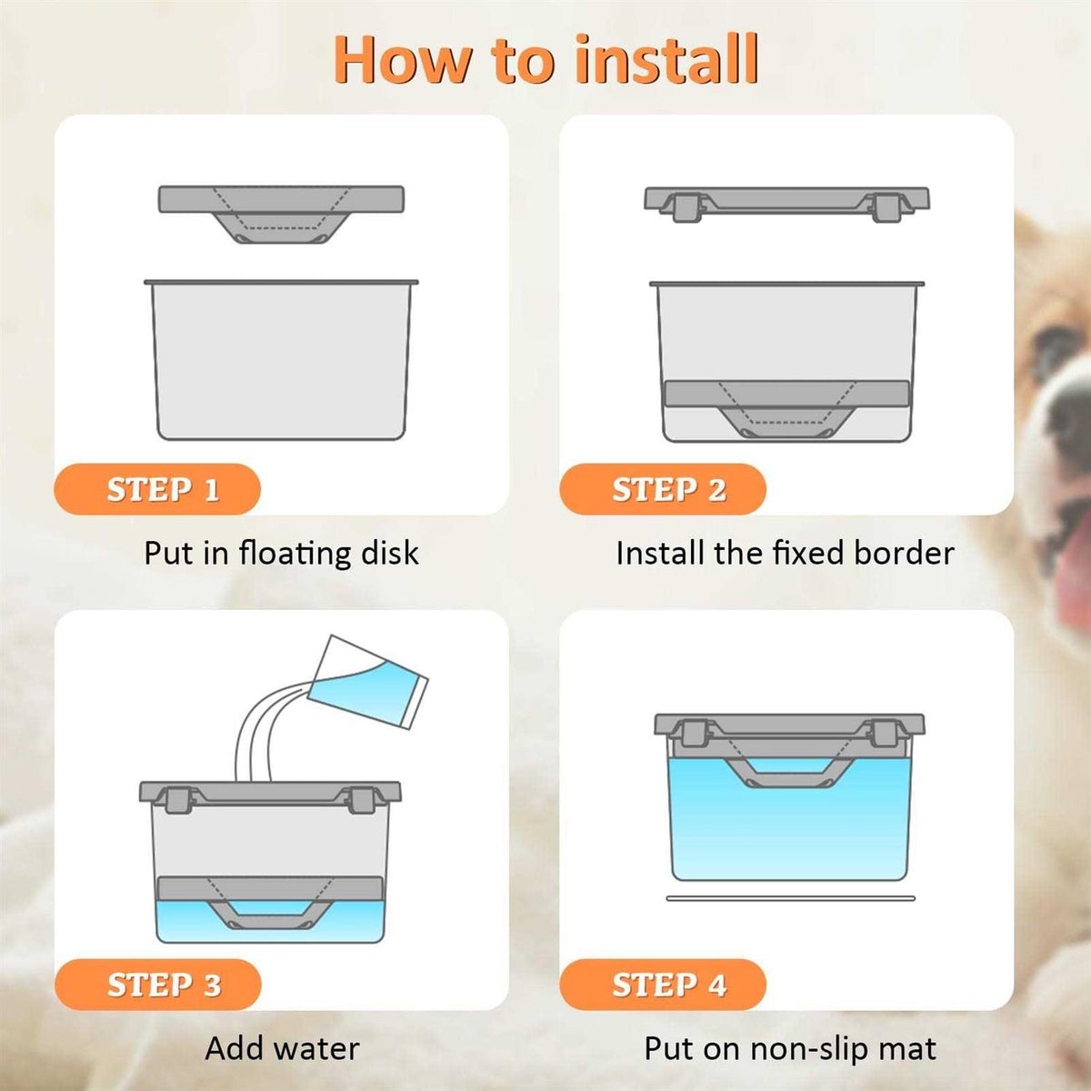 4.4L No Spill Stainless Steel Dog Water Bowl V1658