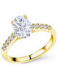 10K Yellow Gold Lab Grown Diamond Ring Set with Oval Moissanite (2.30 Cttw) Z5404