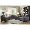 Gray Fabric & Solid Wood Sofa Set D610