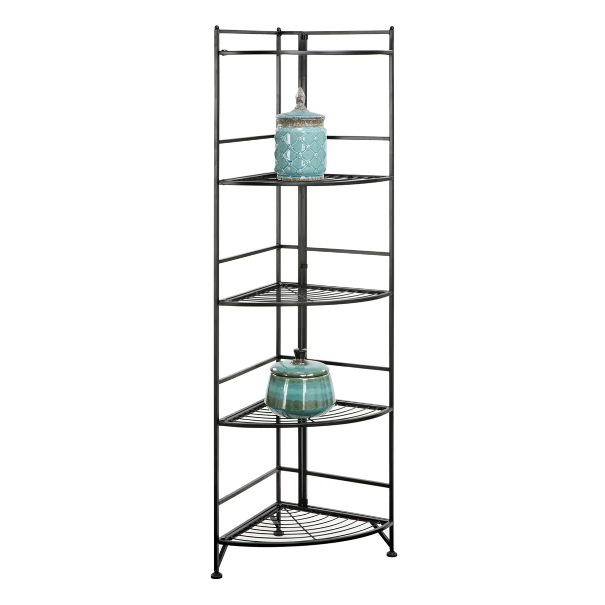 5 Tier Folding Metal Corner Shelf Z421