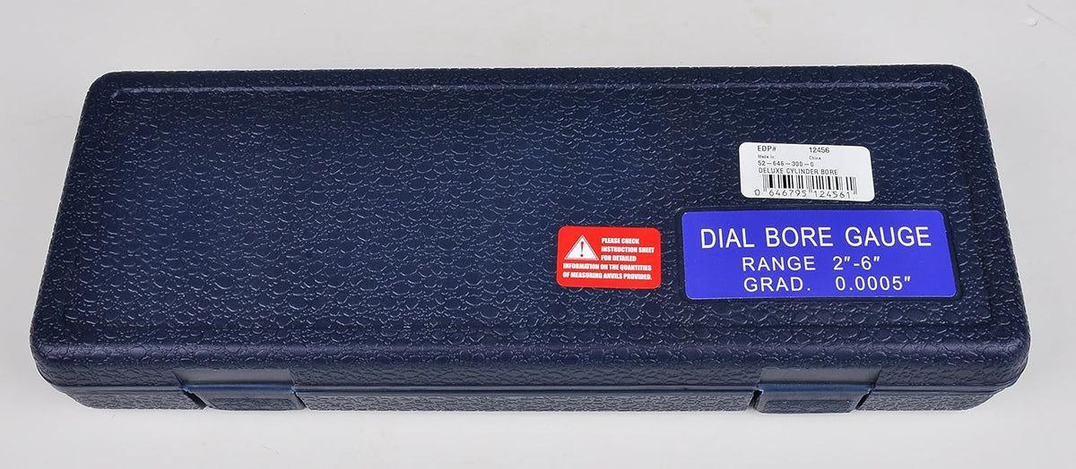 Dial Bore Gage with 2-6 Measuring Range, Self-Centering, Carbide Anvils, Case Included T9797