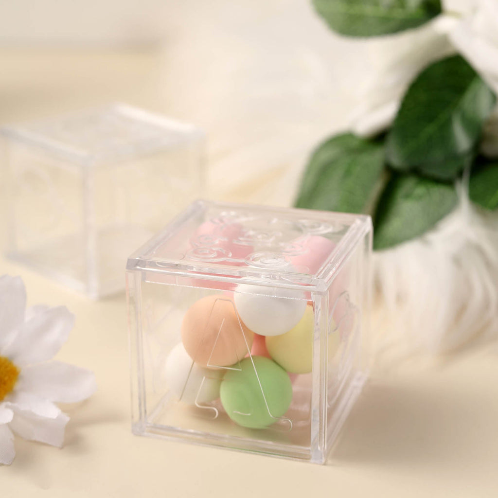 2" Clear Fillable Baby Blocks - 12/pk J2079