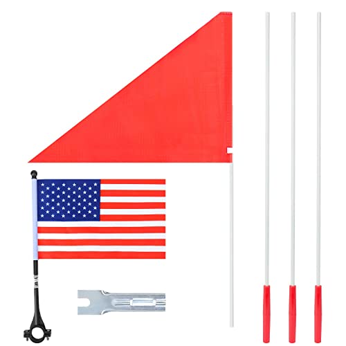 6 Foot Heavy Duty Fiberglass Bike Flag Pole with Tear-Resistant Polyester Flag D64490