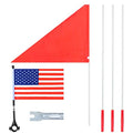 6 Foot Heavy Duty Fiberglass Bike Flag Pole with Tear-Resistant Polyester Flag D64490