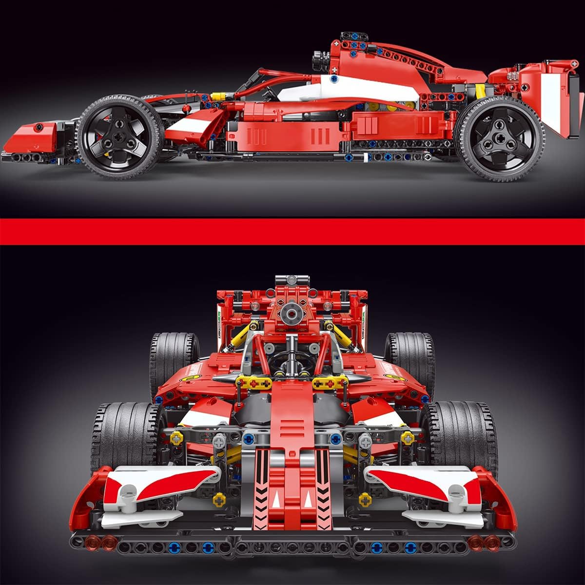 Red 1:10 Scale Sports Car Building Blocks Kit 1250 Pcs J2590