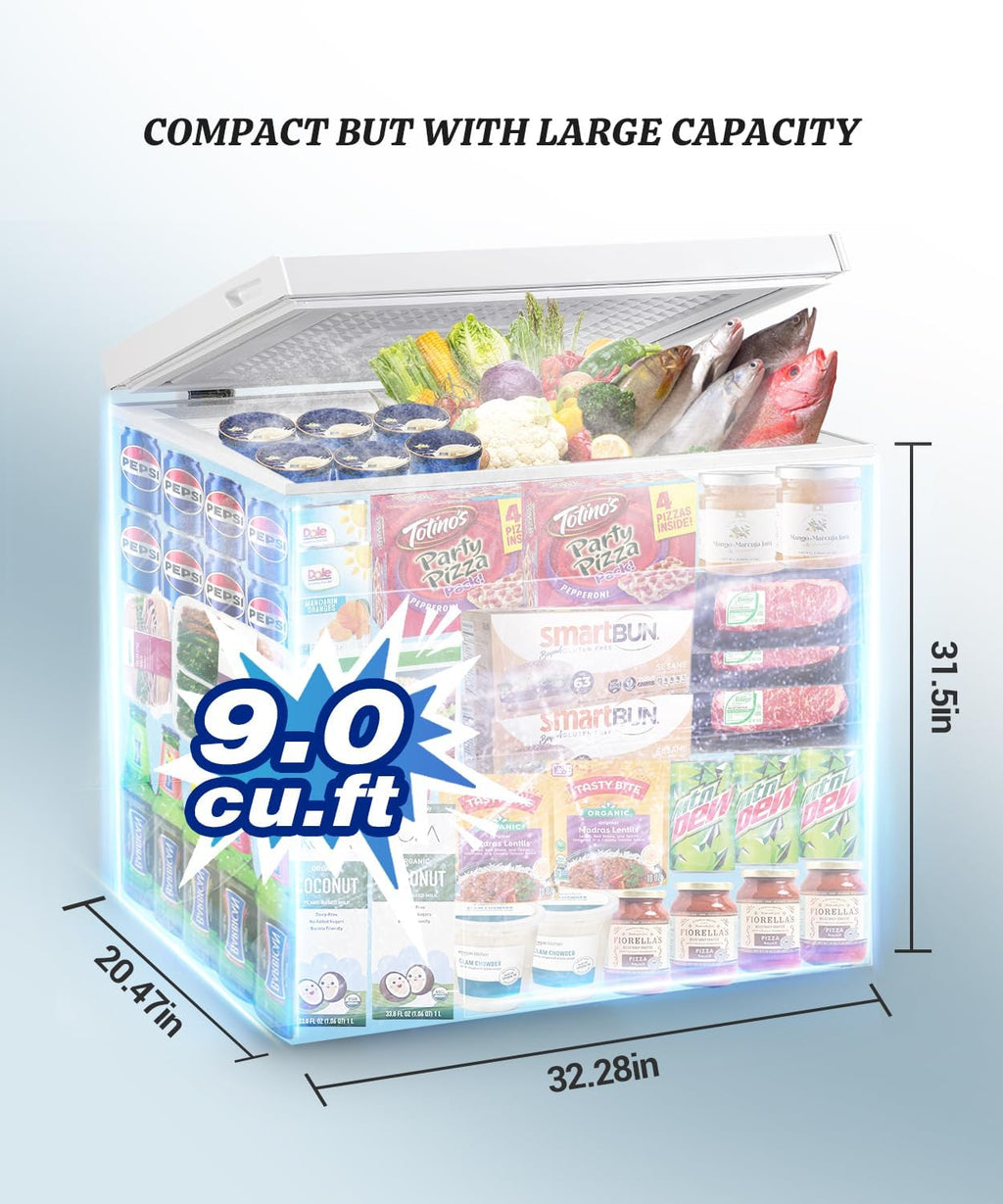White 9.0 cu.ft Chest Freezer with Removable Basket F955991