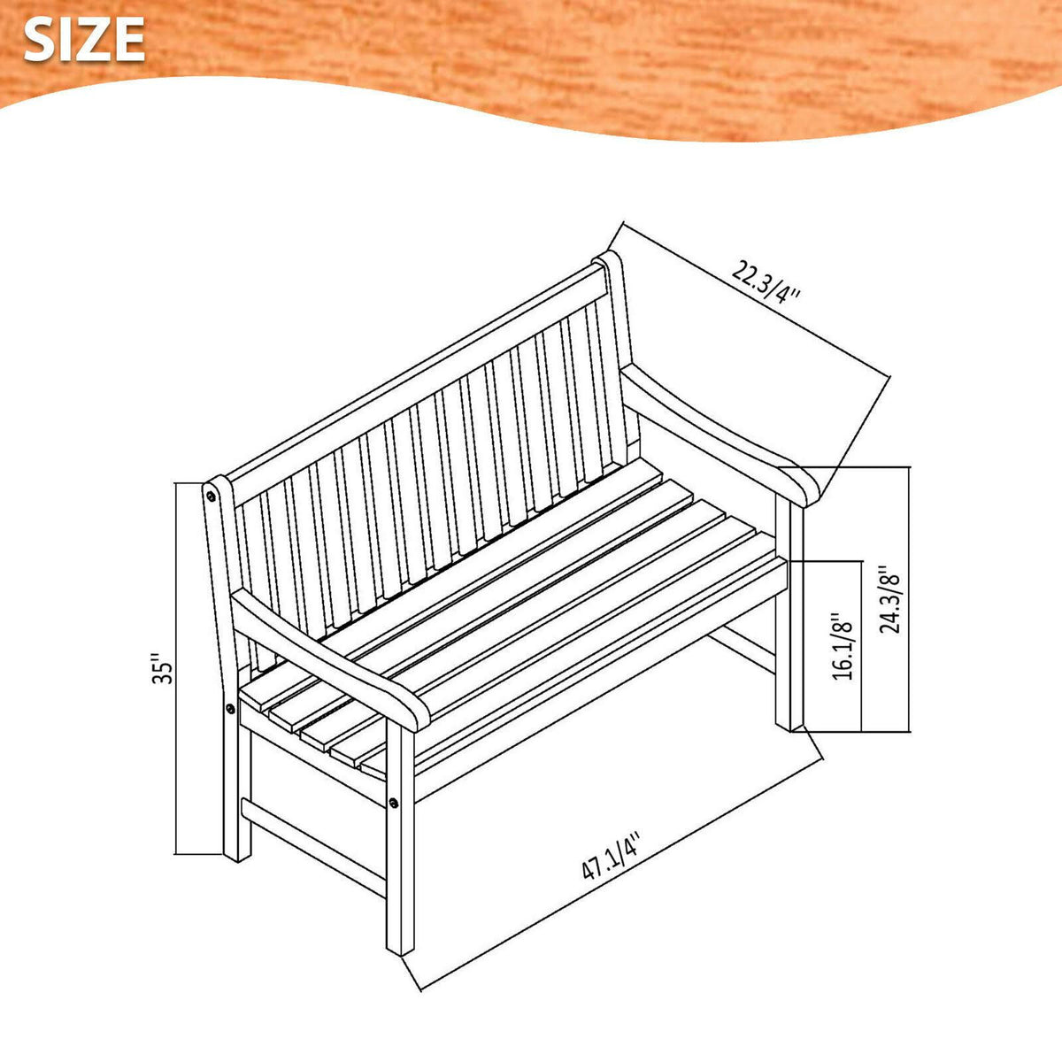 Eucalyptus Patio Bench N26892