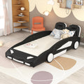 Twin Size Race Car-Shaped Platform Bed with Wheels D835