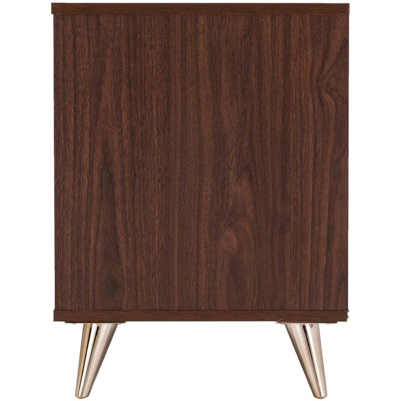Walnut Bedside Table with Drawers H14454