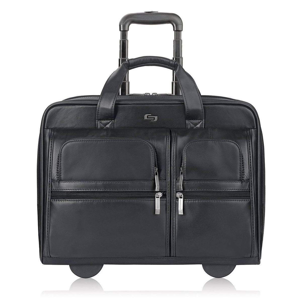 Black 15.6 inch Leather Rolling Laptop Case L60730