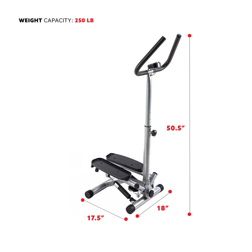 Stair Stepper Machine with Handlebar and LCD Monitor V752