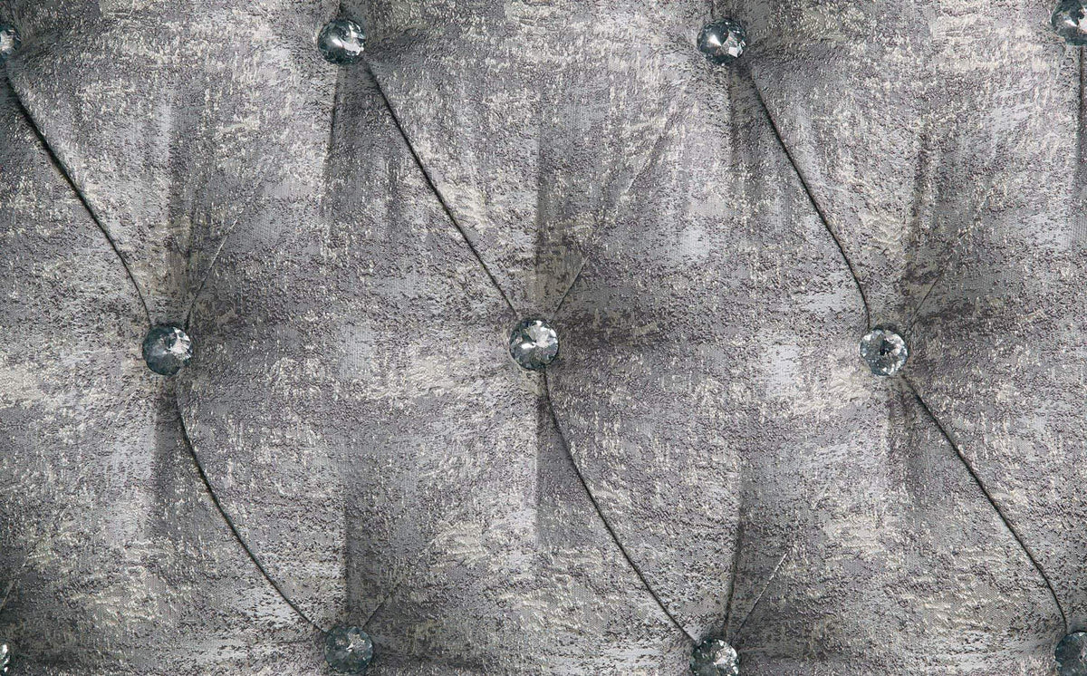 Gray Tufted Fabric & Wood Sofa with 5 Pillows L25066