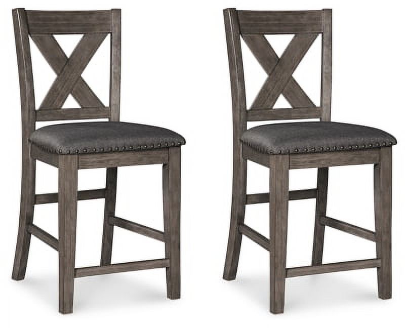 Rustic Counter Height Upholstered Barstool Q419