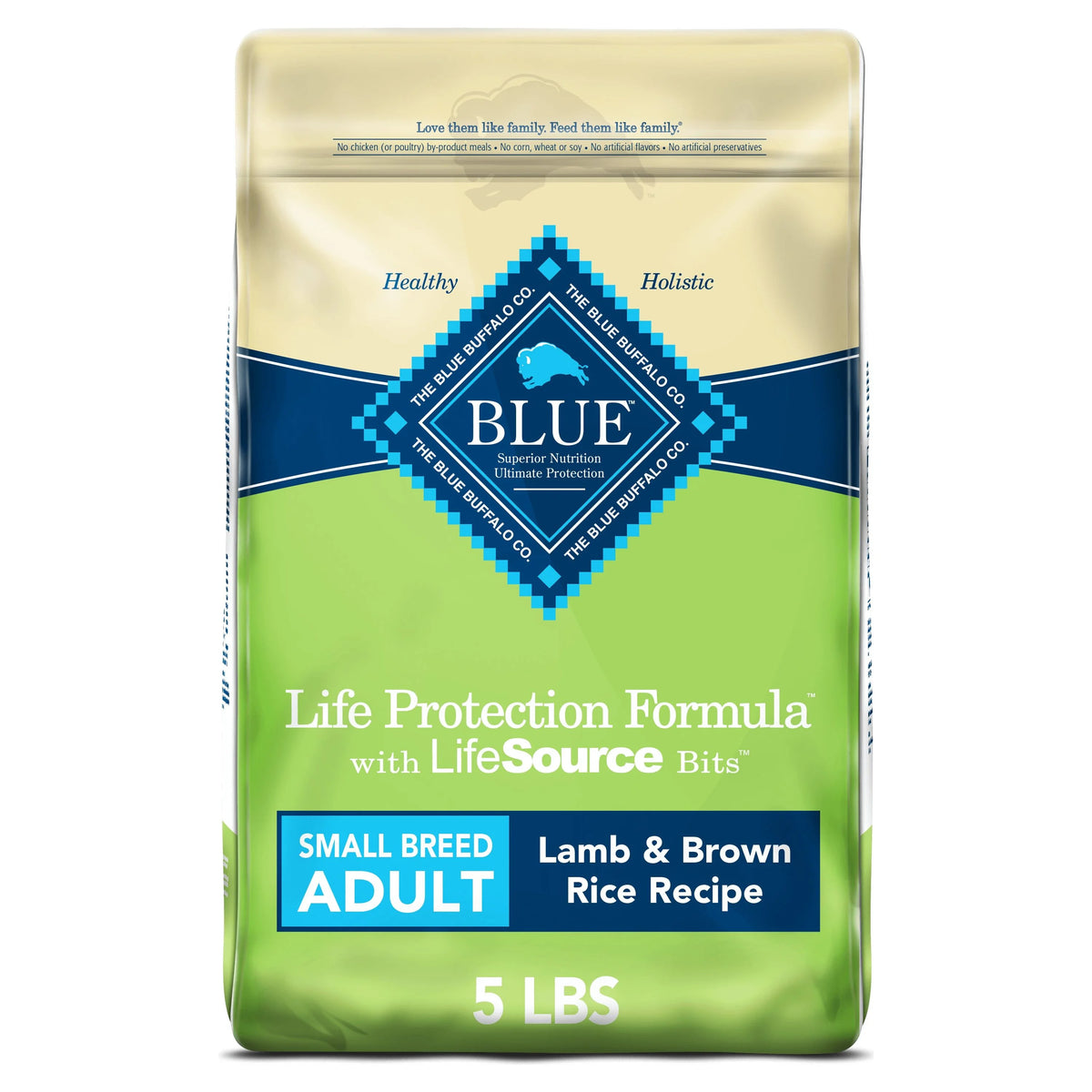 Small Breed Adult Dry Dog Food, Lamb & Brown Rice, 5 lbs D148193