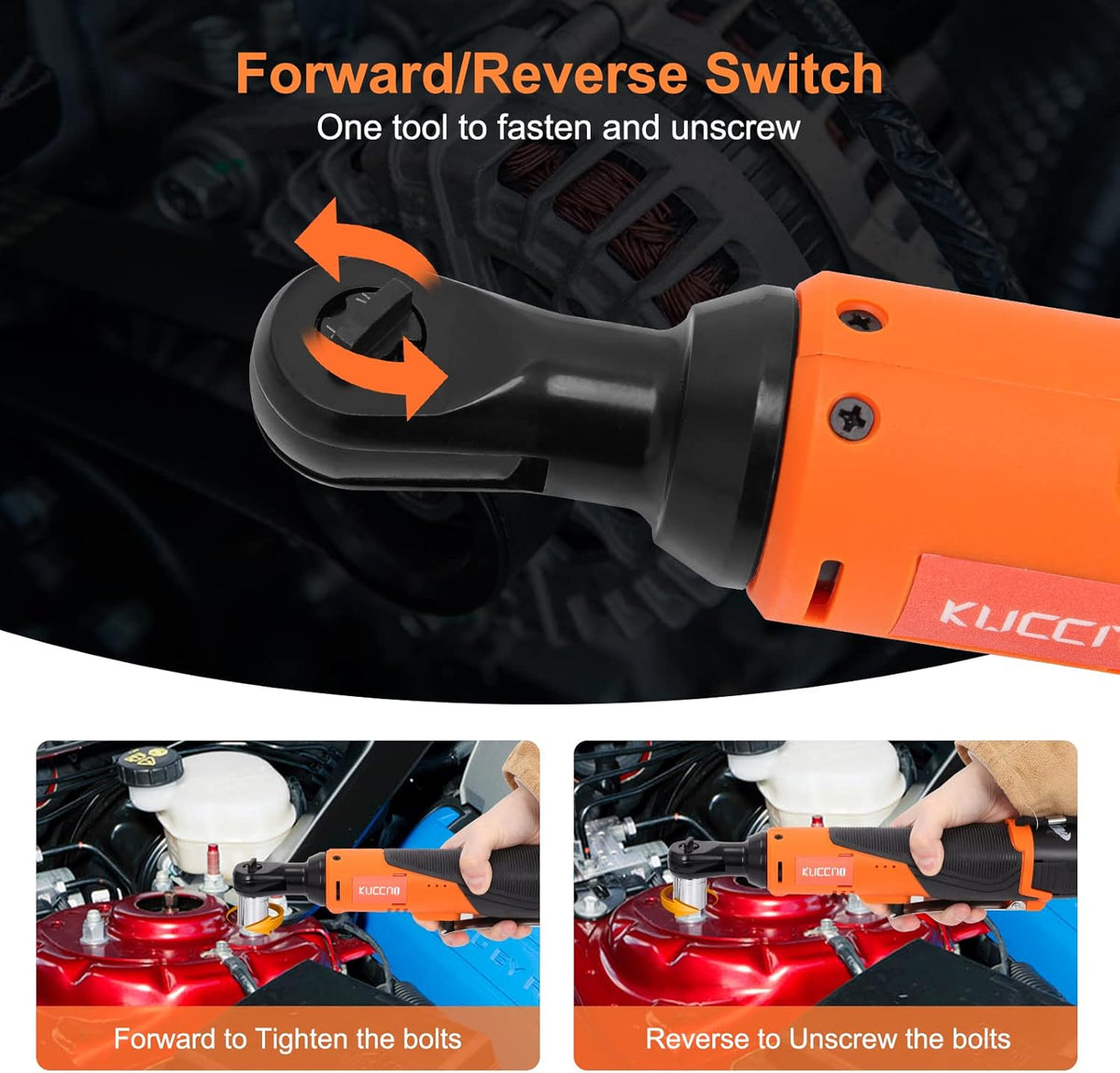 Cordless Ratchet Wrench Set, 3/8'' 16.8V 450 RPM Electric Ratchet Wrench, 40 Ft-lbs, 2-Pack 2.0Ah Lithium-Ion Batteries, 1 Extension Bar Pack of 2 V75919