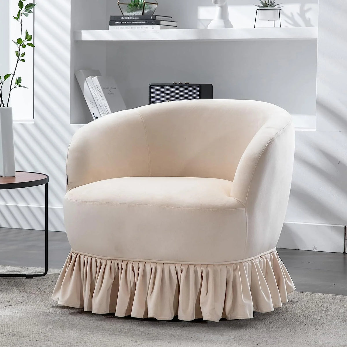 Red Velvet Swivel Barrel Chair O688