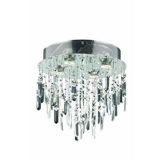 4 Light Chrome Flush Mount with Royal Cut Crystals L754