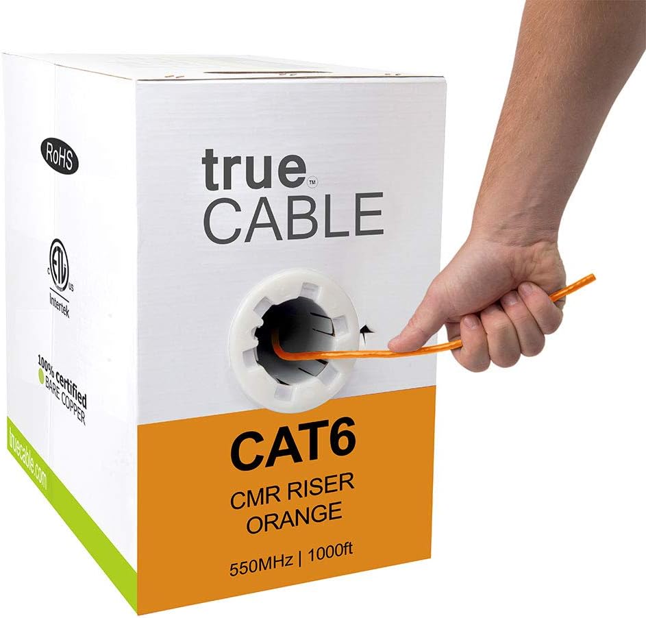 Cat6 Riser 1000ft Green 23AWG Bare Copper UTP Bulk Ethernet Cable I468